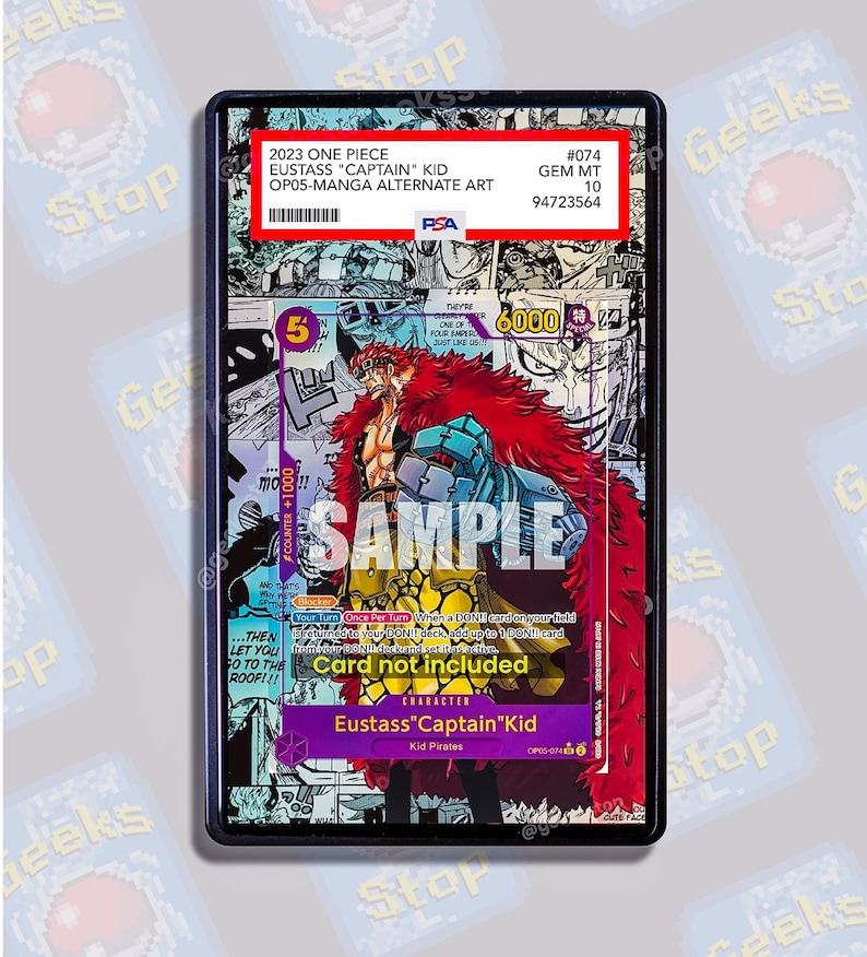 Captain Kid Manga PSA 10 BGS Display Case Extended Art for Graded One Pice Cad Game