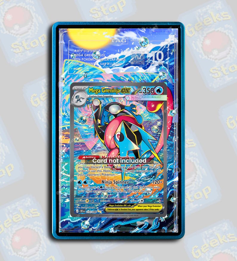 Mega Greninja ex SAR PSA TAG Beckett | Extended Art Display Case for Graded Card