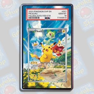 Promoción ETB de Pikachu PSA Beckett CGC / Vitrina de exhibición de arte extendida para tarjetas Pokémon