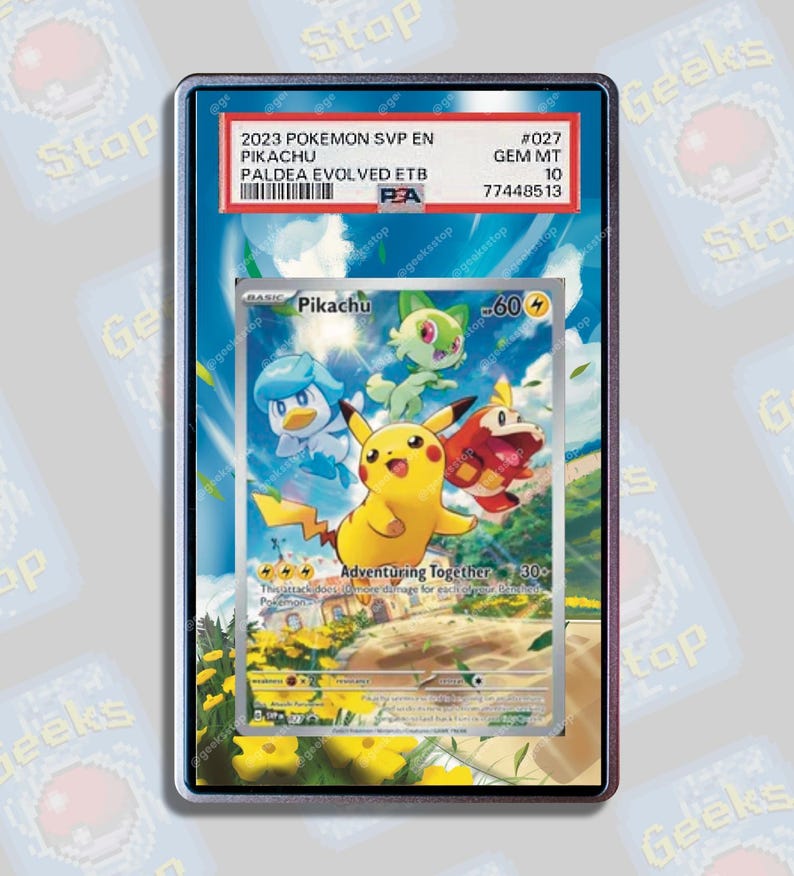 Pikachu ETB Promo PSA Beckett CGC | Extended Art Display Case for Pokemon Card
