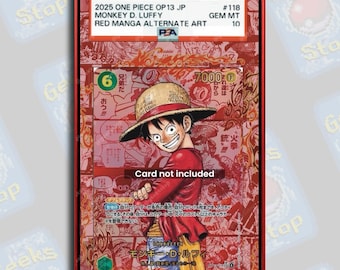 Luffy Red Manga OP13 PSA TAG Beckett / Vetrina espositiva estesa per OPTCG classificato
