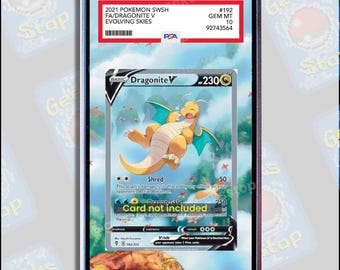 Dragonite V Alt Art PSA CGC Beckett | Extended Art Display Case for Graded Pokemon Slab