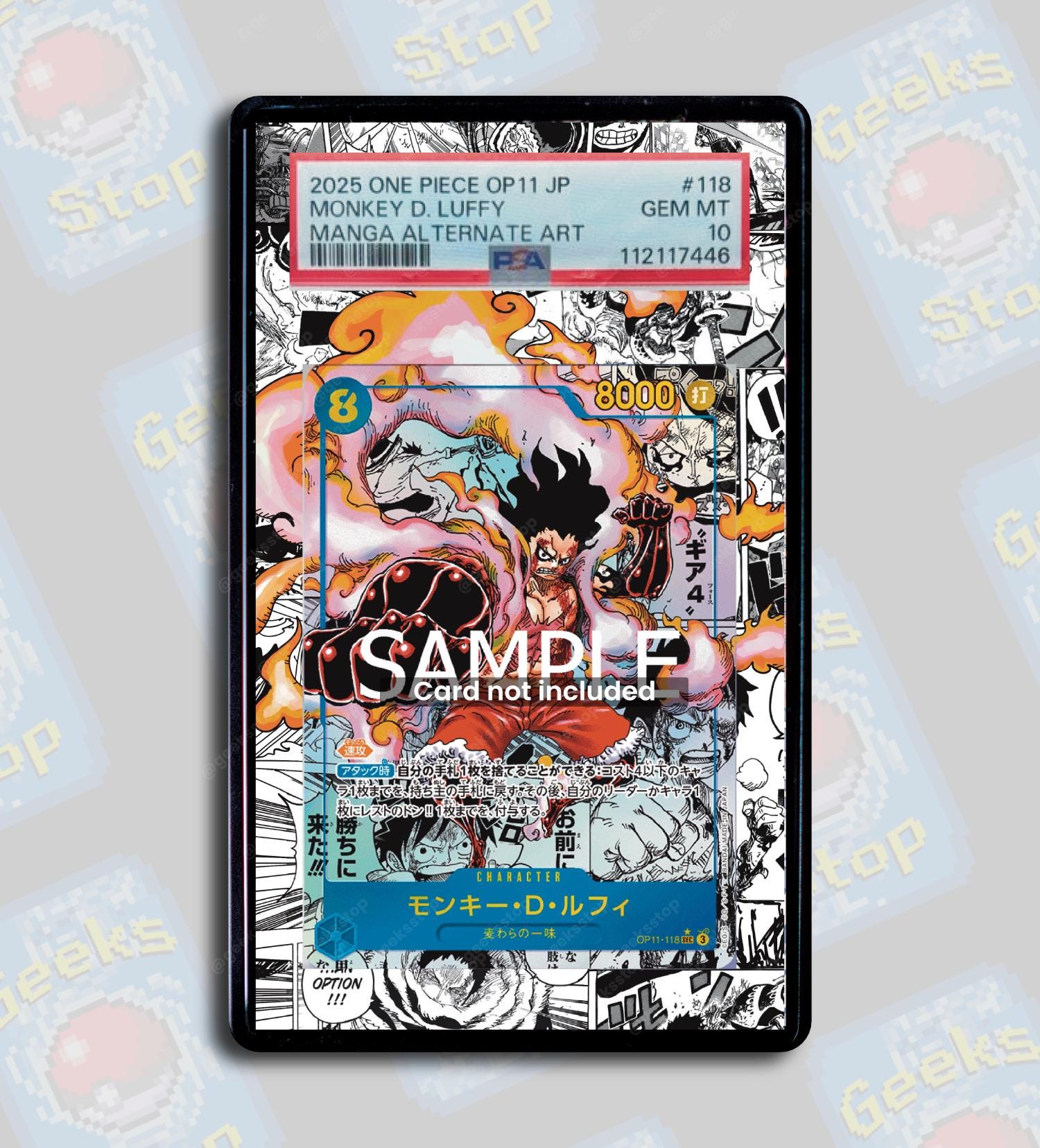 Luffy Manga OP11 PSA CGC Beckett | Extended Art Display Case for