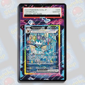 Vaporeon ex SAR PSA Beckett CGC | Grande vitrine artistique pour carte Pokémon