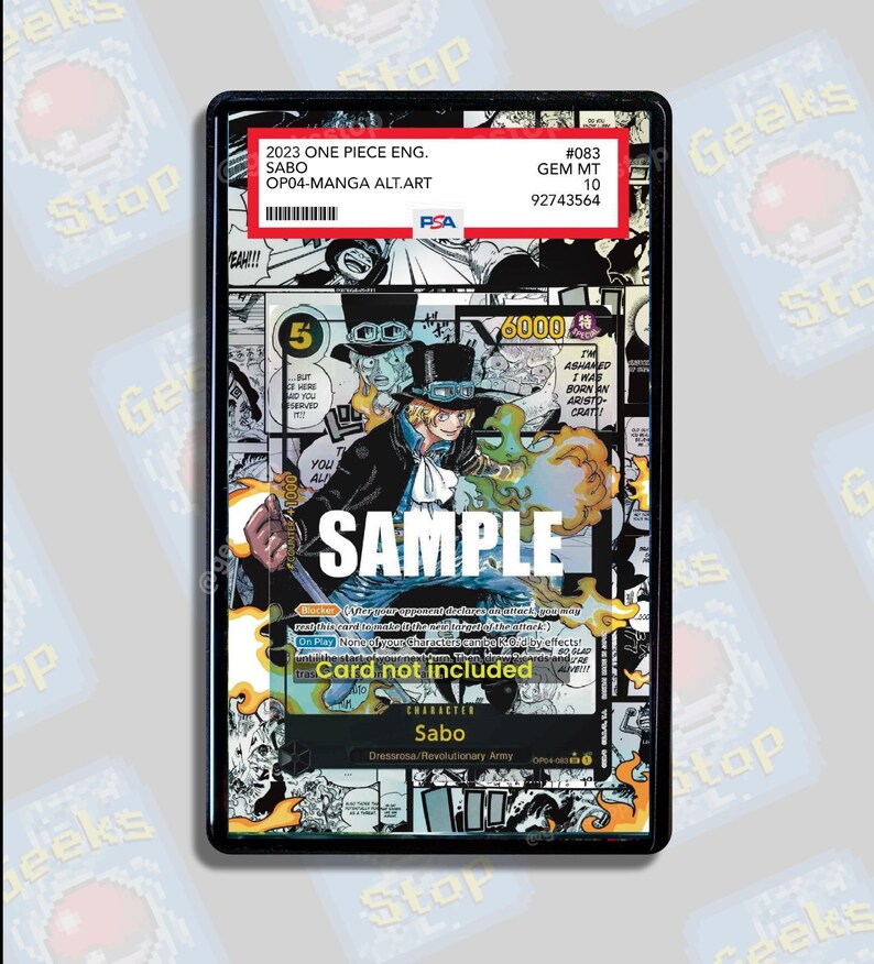Sabo Manga PSA BGS Extended Art Display Case for One Piece TCG