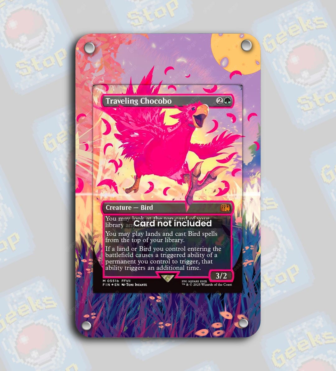 Traveling Chocobo (pink) | Extended Art Display Case for MTG - Etsy