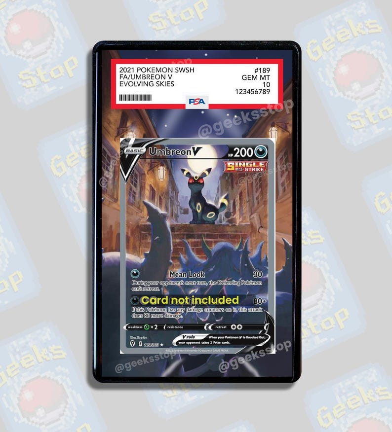 Umbreon V Alt Art PSA BGS | Display Case Extended Art for Graded Pokemon Card
