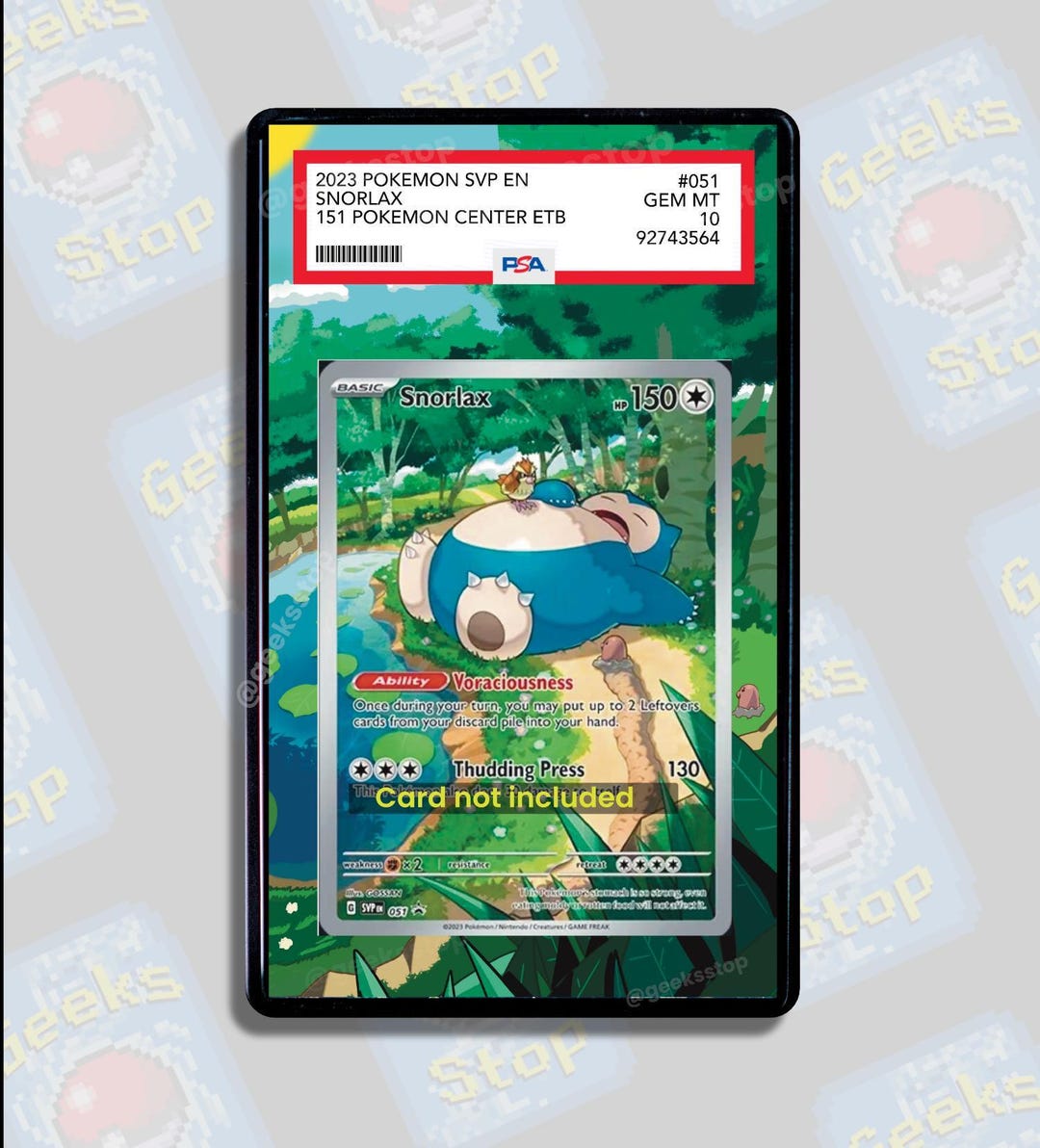 Snorlax 151 PSA CGC Beckett | Extended Art Display Case for Pokemon Card -  Etsy