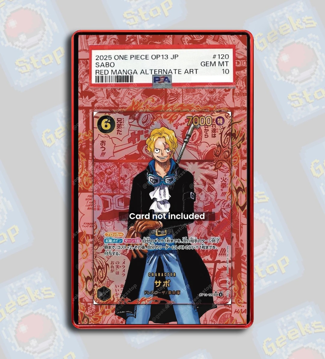 ONE PIECE カード OP13 サボ PSA10 Red Manga Sabo Red Manga OP13 PSA TAG Beckett | Extended Art Display Case