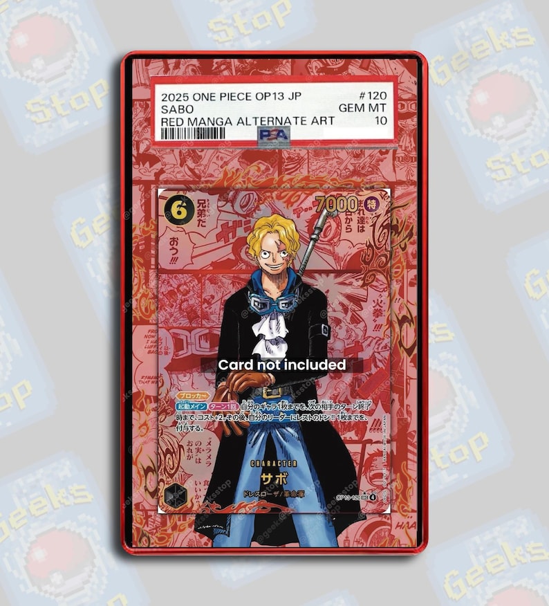 Sabo Red Manga OP13 PSA TAG Beckett | Extended Art Display Case for Graded OPTCG