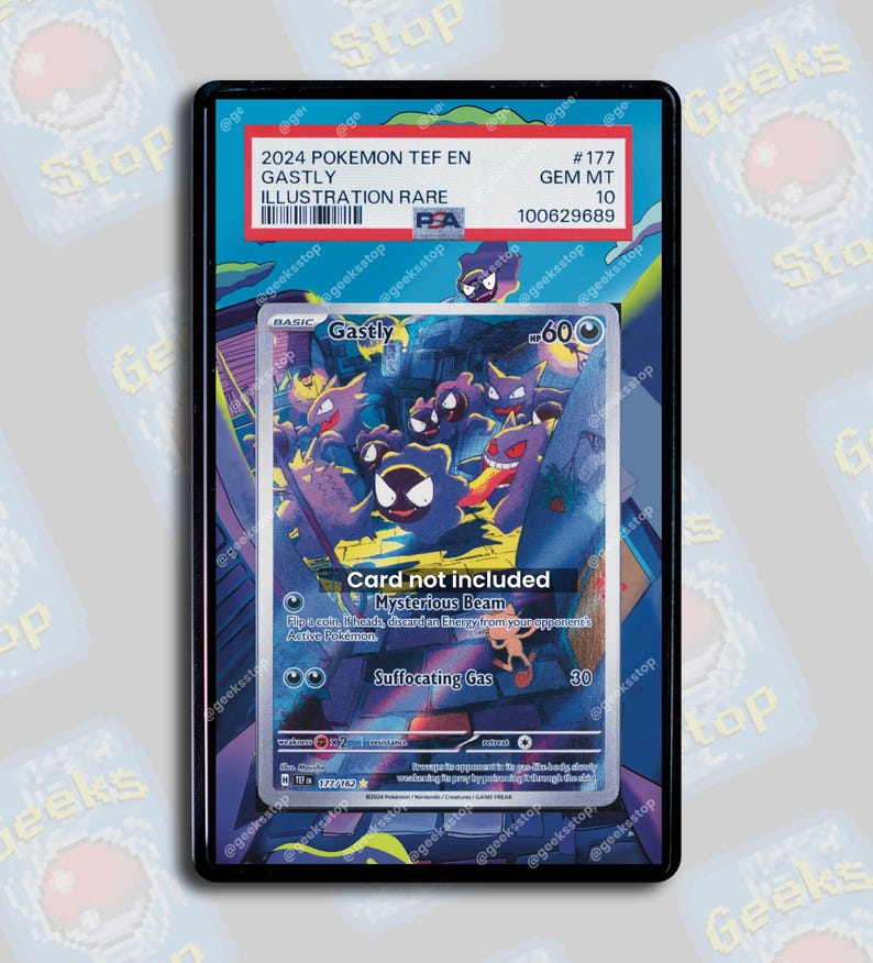 Gastly AR | PSA TAG Beckett Extended Art Display Case for Graded Pokemon Card
