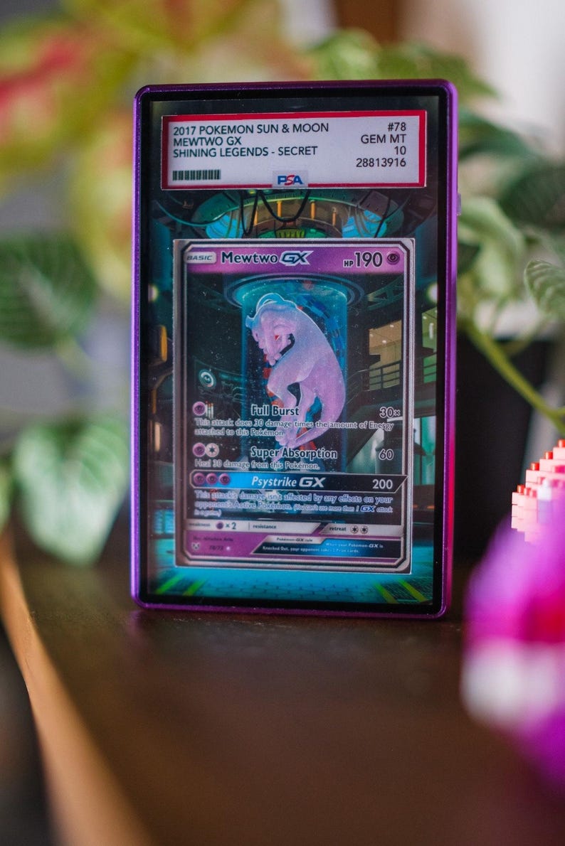 Mewtwo GX Mewtube PSA BGS | Display Case Extended Art for Graded Pokemon Card
