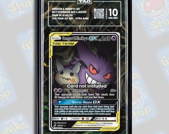 Gengar Mimikyu GX Alt Art Display Case: PSA TAG Beckett Slab