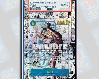 Manga Sanji PRB02 PSA TAG Beckett | Vitrine d'exposition étendue pour OPTCG gradué