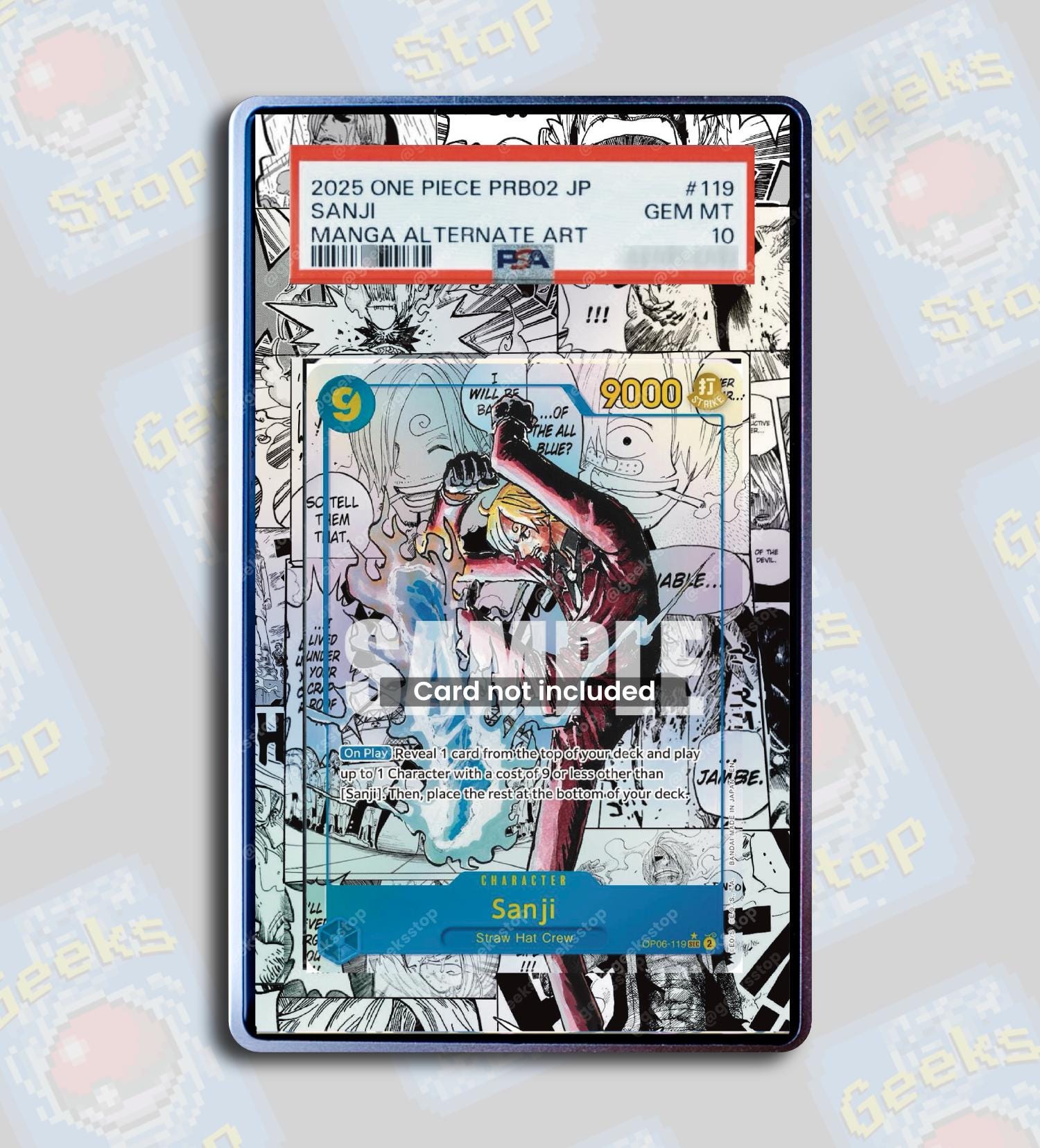 Sanji Manga PRB02 PSA TAG Beckett | Extended Art Display Case for