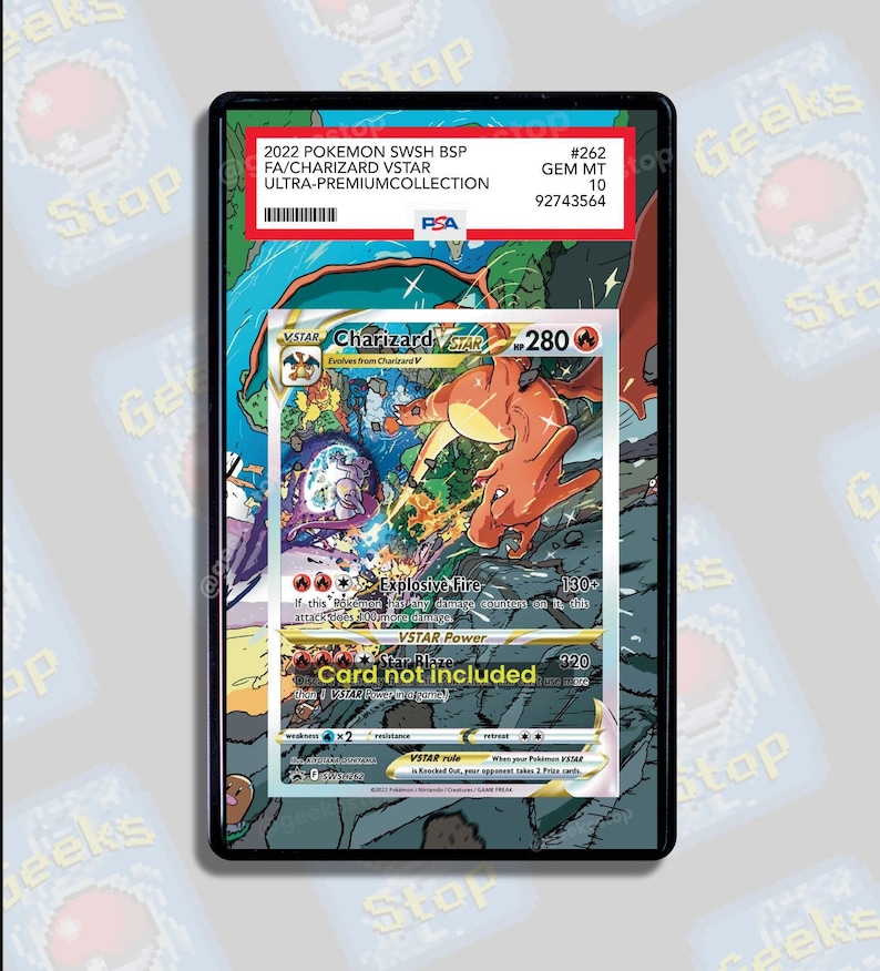 Charizard VSTAR Promo PSA CGC Beckett | Extended Art Display Case for Pokemon Card image 1
