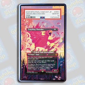 Reisen Chocobo (Pink) PSA TAG Beckett | Große Kunst Vitrine für Graded MTG