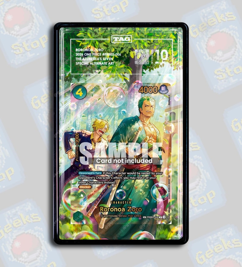 Roronoa Zoro SP OP14 PSA Beckett Tag | Extended Art Display Case for OPTCG