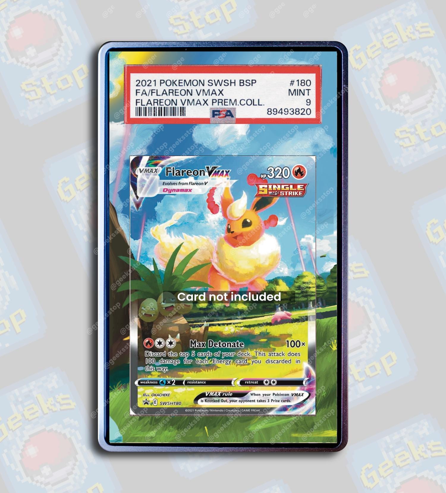 Flareon VMAX Promo PSA TAG Beckett | Extended Art Display Case for