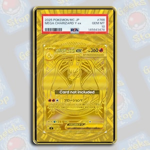 Mega Charizard Y ex Gold SAR PSA TAG Beckett | Extended Art Display Case for Graded Card
