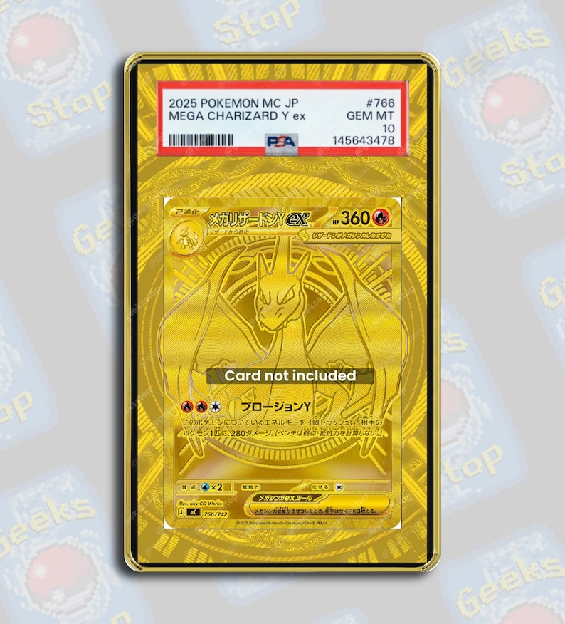 Mega Charizard Y ex Gold SAR PSA TAG Beckett | Extended Art Display Case for Graded Card