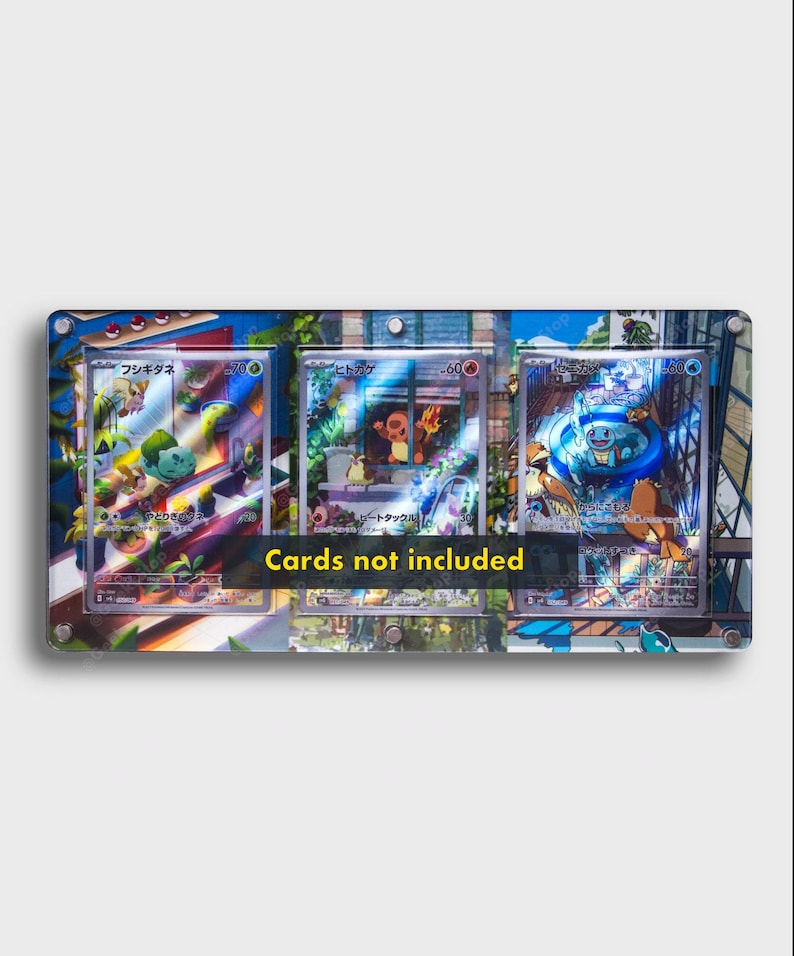 Bulbasaur Charmander Squirtle AR | Display Case Extended Art for Pokemon Card