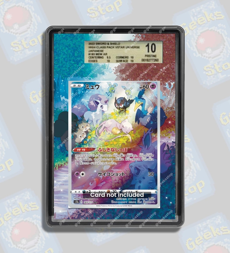 Mew Galarian Gallery PSA CGC Beckett | Extended Art Display Case for Pokemon Crown Zenith and VSTAR Universe Card