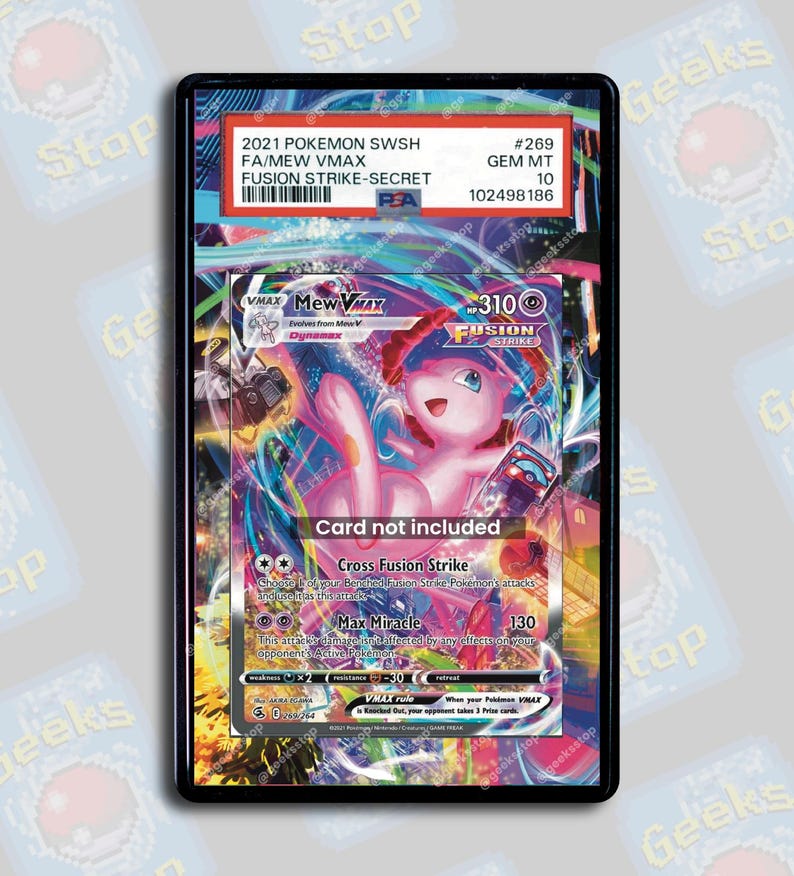 Mew VMAX Alt Art | PSA TAG Beckett Extended Art Display Case for Graded Pokemon Card