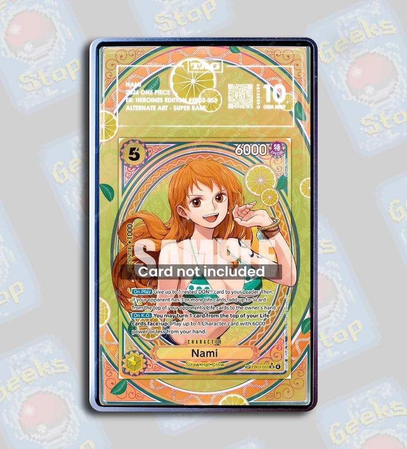 Nami SP EB03 PSA Tag Beckett | Extended Art Display Case for Graded OPTCG