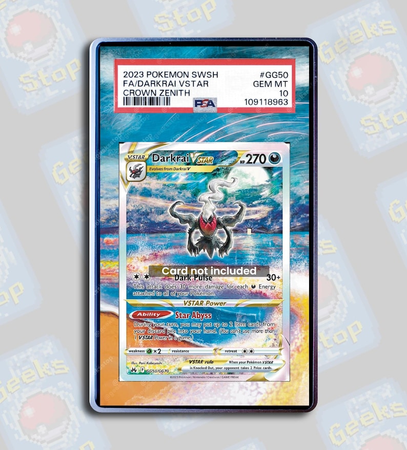 Darkrai VSTAR PSA TAG Beckett | Extended Art Display Case for Pokemon Card