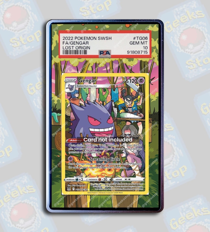 Gengar TG06 PSA CGC Beckett | Extended Art Display Case for Graded Pokemon Card