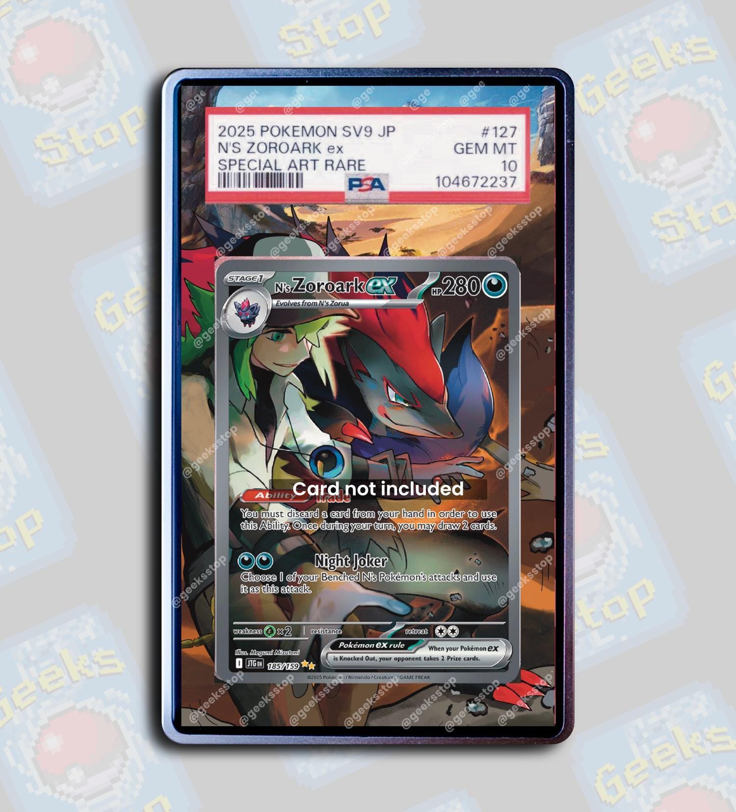pokemon n's zoroark card Japanese 061/100 sv9 RR Holo TCG the trusted official grading guarantees its condition N's Zoroark Ex SAR PSA