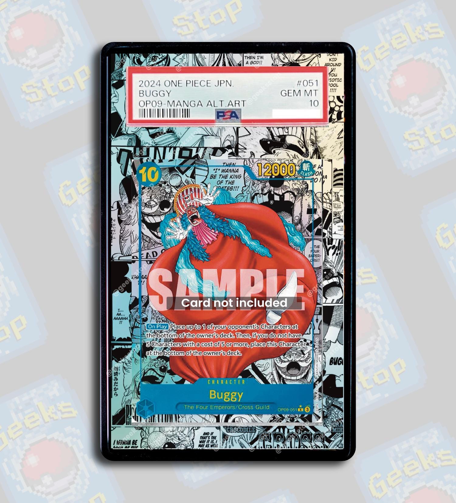 Buggy Manga OP09 PSA Beckett | Extended Art Display Case for