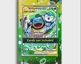 Blastoise & Piplup GX | Extended Art Display Case for Pokemon Card