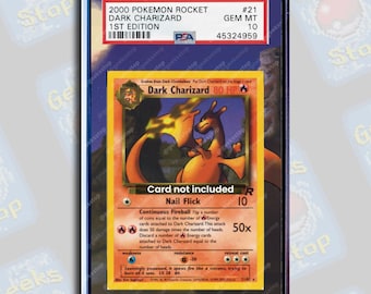 Dark Charizard PSA TAG Beckett | Extended Art Display Case for Pokemon Card