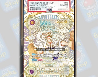 Luffy Anniversary Gold PSA TAG Beckett | Extended Art  Display Case for Graded OPTCG