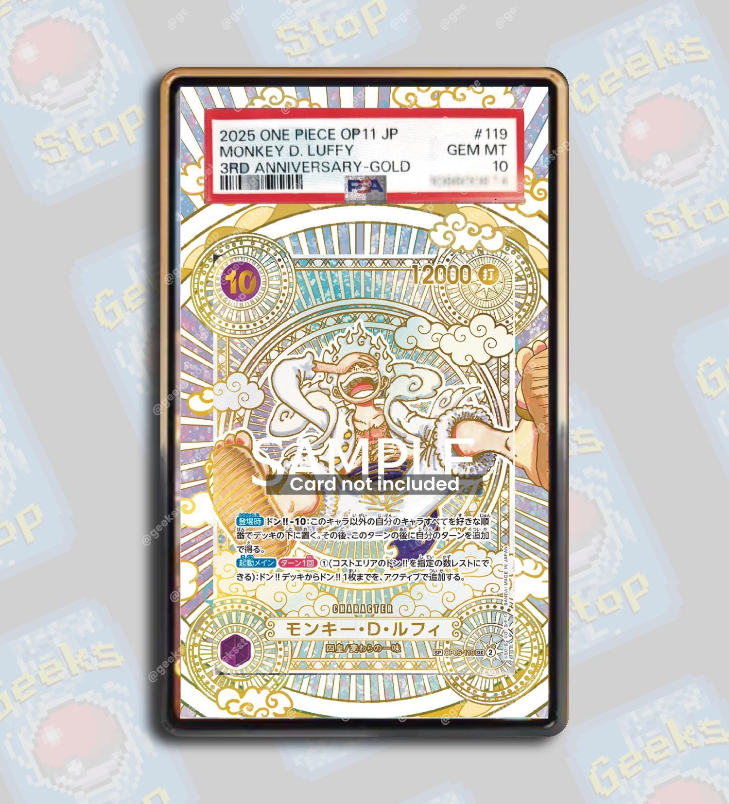 Luffy Anniversary Gold PSA TAG Beckett | Extended Art Display Case