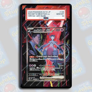 Team Rocket Mewtwo ex SAR PSA TAG Beckett | Grande vitrine artistique pour cartes Pokémon graduées