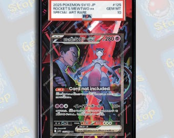 Team Rocket Mewtwo ex SAR PSA TAG Beckett | Extended Art Display Case for Graded Pokemon Card