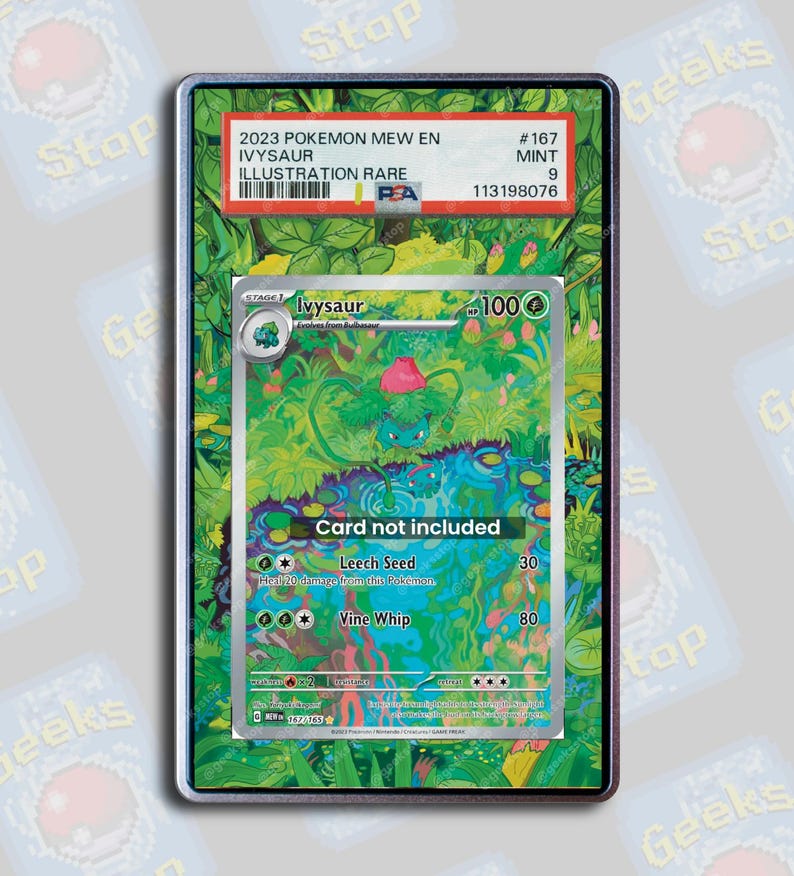 Ivysaur 151 PSA TAG Beckett | Extended Art Display Case for Pokemon Card