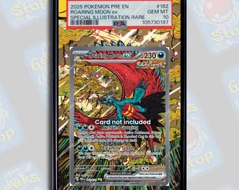 Roaring Moon ex SAR PSA Beckett CGC | Grande vitrine artistique pour carte Pokémon