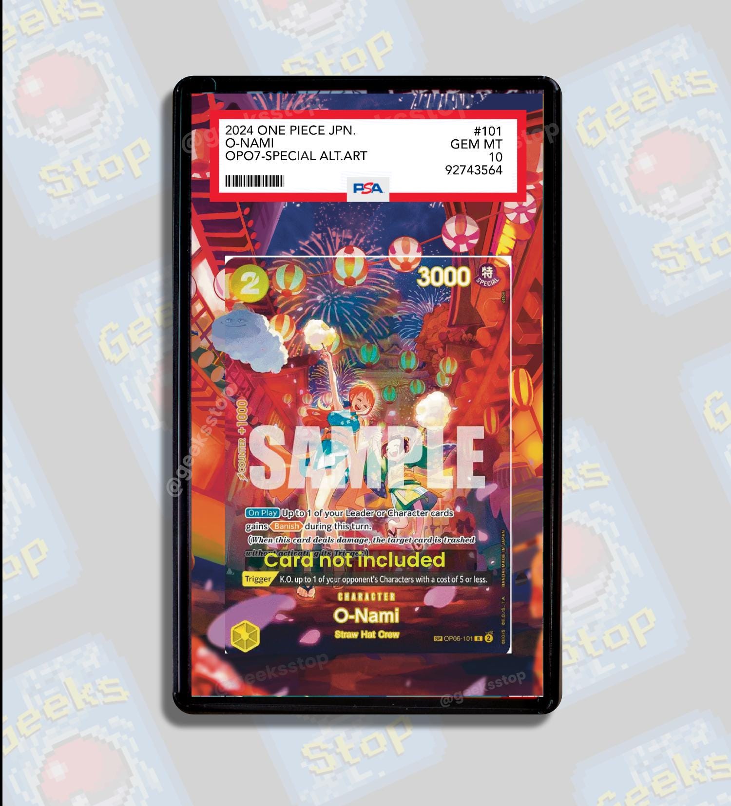 O-nami OP07 PSA | Extended Art Display Case for OPTCG - Etsy