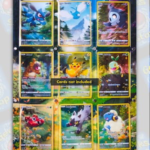 Riolu Swablu Pikachu Crown Zenith Univers VSTAR | Grande vitrine artistique pour carte Pokémon