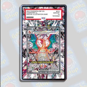 Charizard ex PSA CGC Beckett | Grande vitrine artistique pour carte Pokémon