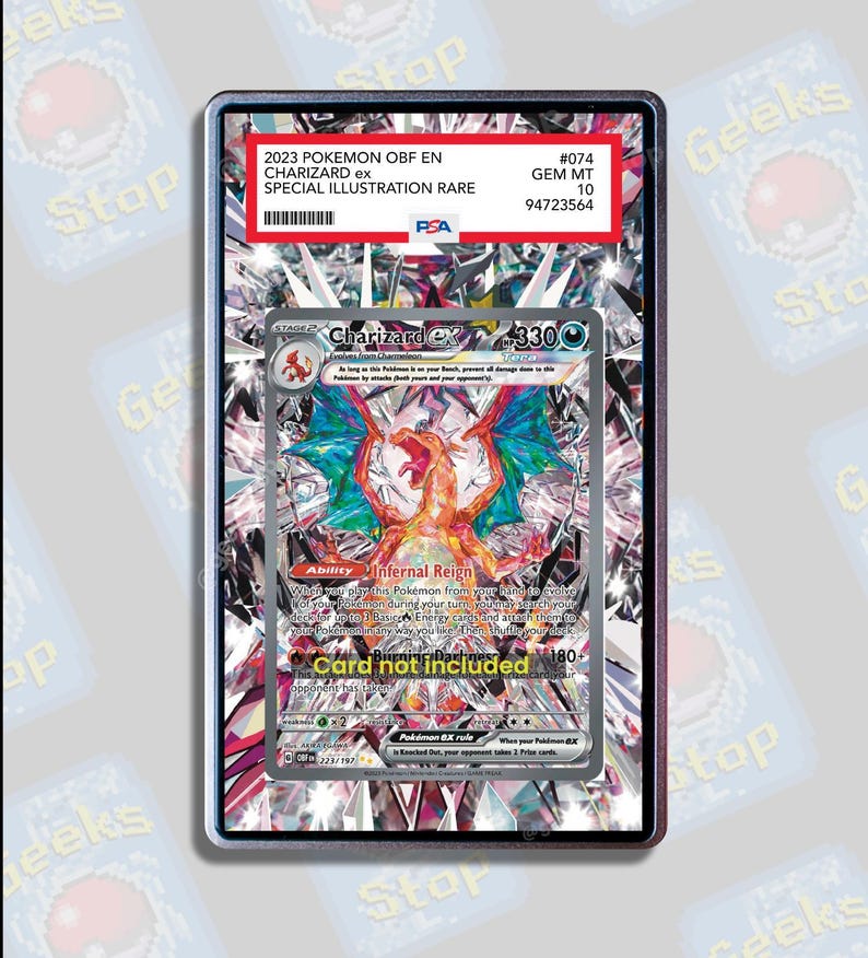 Charizard ex Obsidian Flames PSA BGS Graded Extended Art Display Case for Pokemon Card