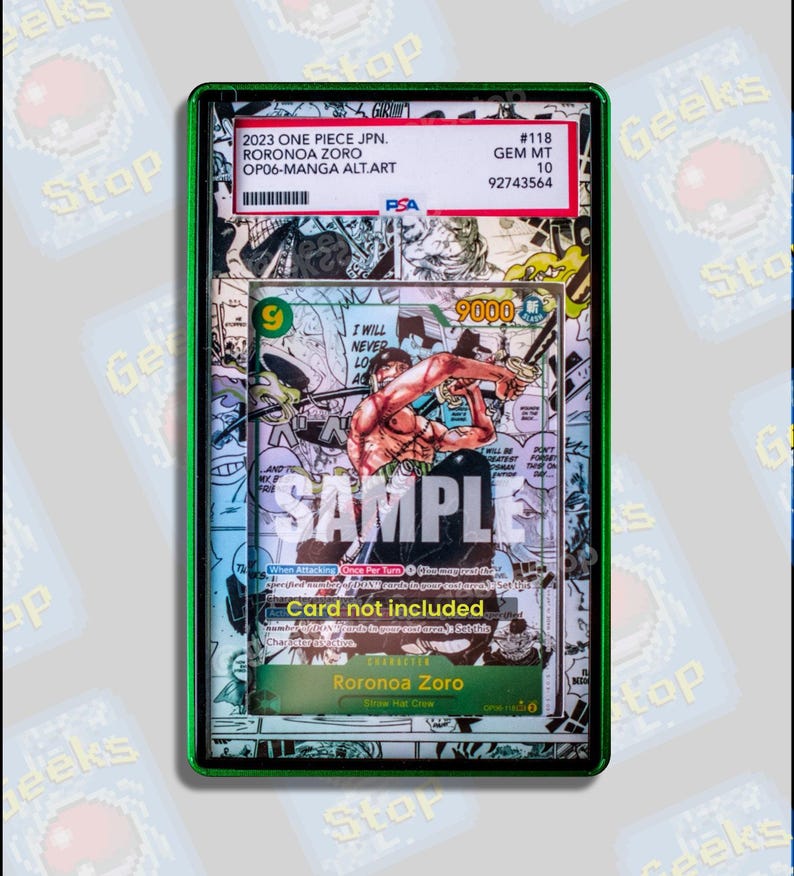 Roronoa Zoro Manga | PSA CGC Beckett Display Case Extended Art for One Piece Card