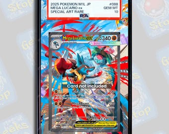 Mega Lucario ex SAR PSA TAG Beckett | Extended Art Display Case for Graded Card