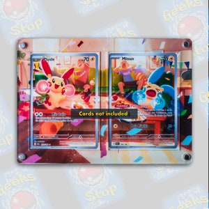 Plusle et Minun | Grande vitrine artistique pour carte Pokémon