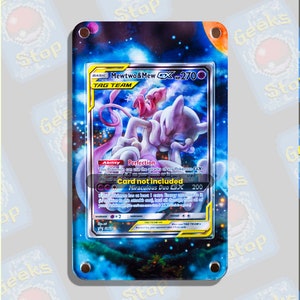 Mewtwo et Mew GX SM191 | Grande vitrine artistique pour carte Pokémon