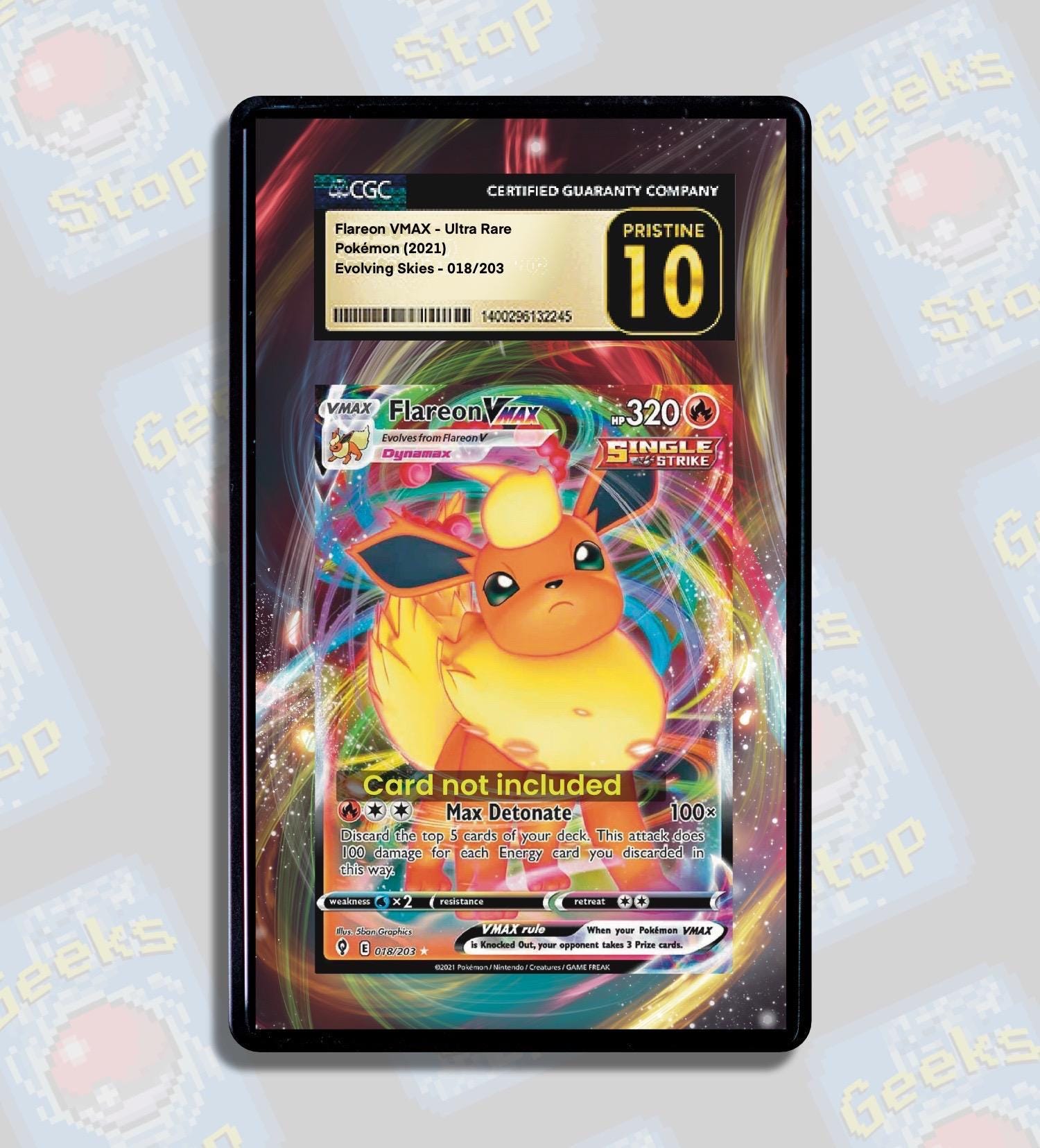 Flareon VMAX PSA Beckett CGC | Extended Art Display Case for
